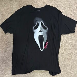 Black Ghost Face Graphic T-Shirt XL